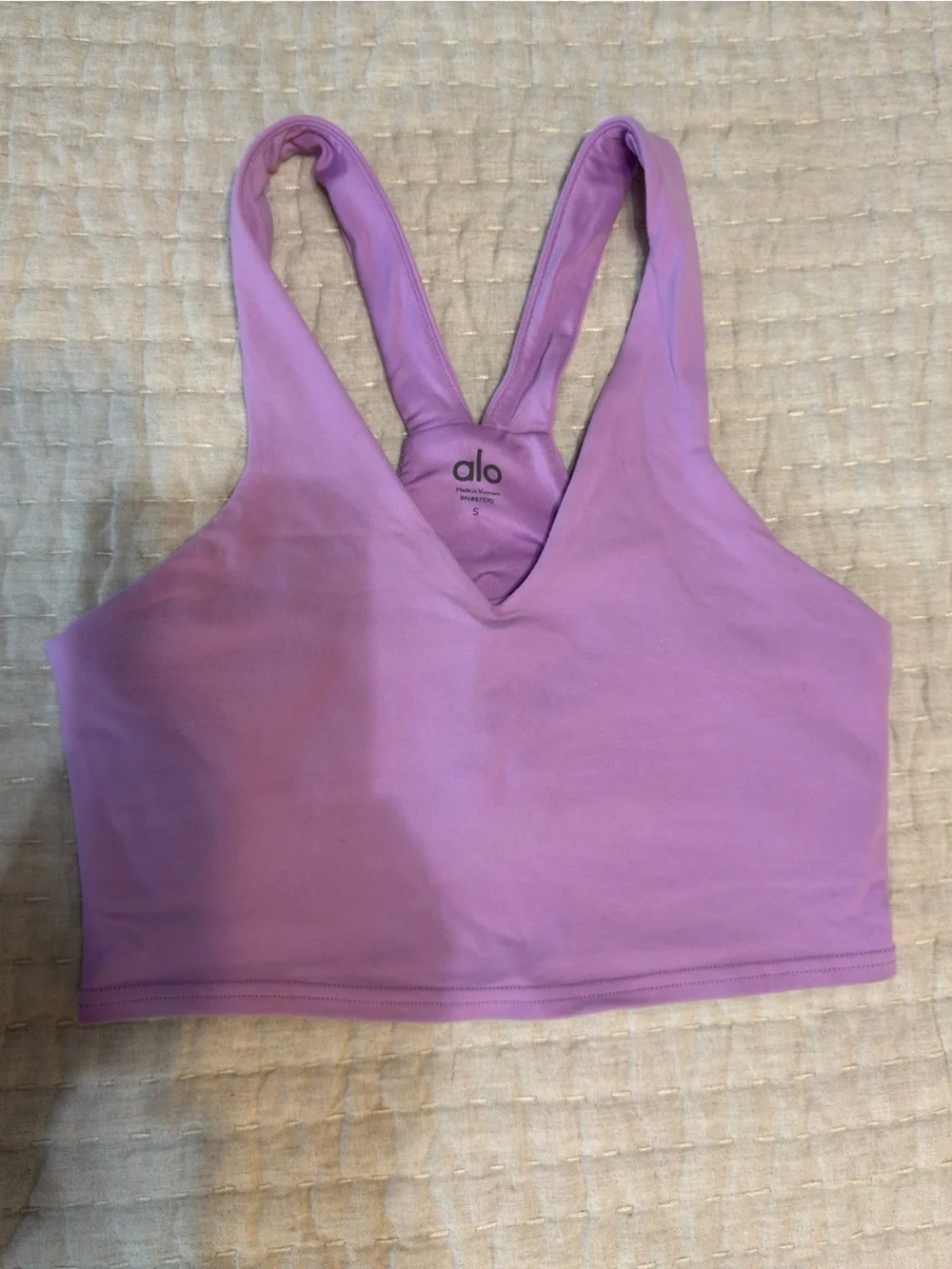 ALO Yoga Airbrush Real Bra Tank (Pink Lavender)